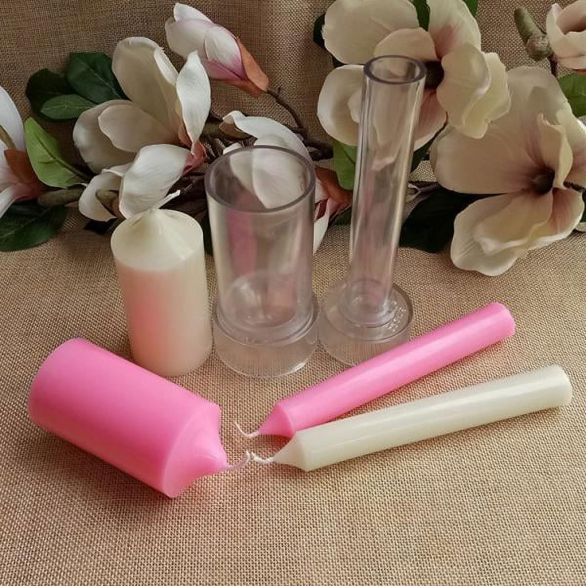 Milageto 2Pcs Plastic Clear Church Top Candle Mould Soap Mold DIY Candle Making Model