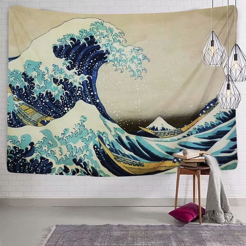 Fire Cloud Tapestry Colorful Art Wall Hanging Print Bedspread Throw Home Decor 