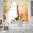thumbnail image 5 of Fsddascl Red Gnomes Fall Blackout Curtains for Bedroom/Living Room, Thermal Insulated Kitchen Curtains, Thanksgiving Pumpkin Maple Leaf Orange Grommet Darkening Window Treatment Drapes 52"x72"x2, 5 of 6
