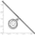 thumbnail image 2 of 0.73mm 925 Sterling Silver Rhod Plat Polished Elizabeth Ii Religious Medal Pendant Necklace With 1.5 In Ext. Bracelet 7, 2 of 2