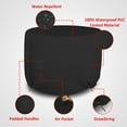 thumbnail image 3 of Round Patio Table Cover 18 Oz Waterproof - 100% Weather Resistant Outdoor Round Table Cover with Air Pocket and Drawstrap for Snug Fit (48" Dia x 24" H, Black), 3 of 7
