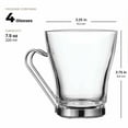 thumbnail image 5 of Bormioli Rocco Oslo Tempered Glass Cappuccino Cup With Stainless Steel Handle 7.5 Oz Set Of 4, Clear Silver, 5 of 8