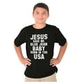 thumbnail image 3 of Jesus Save Me Baby Born in the USA Crewneck T Shirts Boy Girl Teen Brisco Brands S, 3 of 6