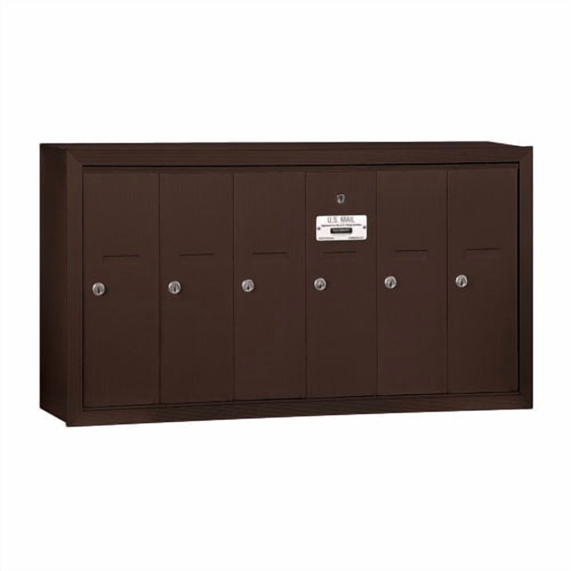 Vertical Mailbox - 6 Doors - Aluminum - Surface Mounted - USPS Access