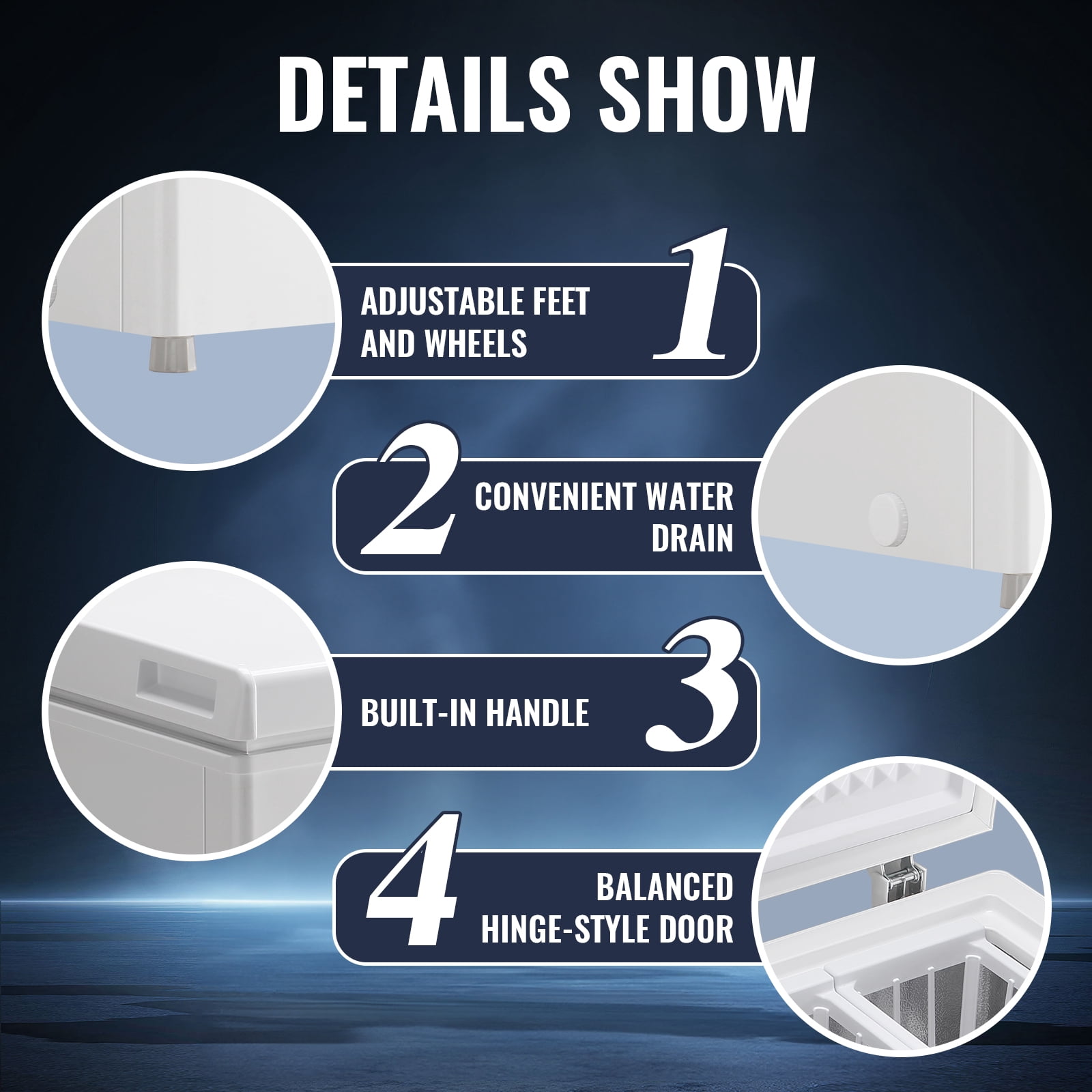JIEJIA Compact Freezer 4.2 cu ft Environmental Chest Freezer, Mini Freezer with 7 Gear Adjustable Temperature, Removable Storage Basket, Energy Saving, White