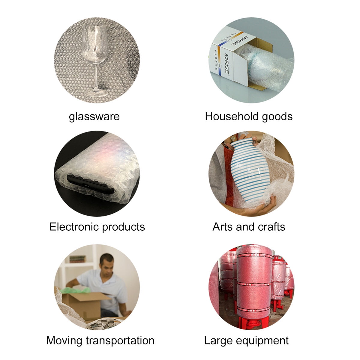 PBPBOX Lightweight White Bubble Roll Wrap for Packing and Protecting Electronics and Collectibles