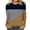 Gold, variant on Diufon Fall Womens Tunics Trendy Color Block Comfortable Blouses Round Neck 3/4 Sleeve Tops