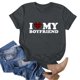thumbnail image 3 of Gibobby Casual Playera de Manga Corta para Mujer Camiseta informal con estampado cuadros y a la moda, cómoda y manga corta con cuello redondo para mujer(Gris,XL), 3 of 5