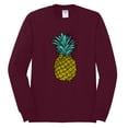 thumbnail image 2 of Wild Bobby, Trendy Tropical Pineapple, Fashion, Men Long Sleeve Shirt, Maroon, Medium, 2 of 4