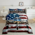 thumbnail image 2 of Manfei Vintage Airplane Aircraft Queen Comforter Set,Modern Graffiti Bedding Sets,American Flag Print Bedding Comforter Set For Kids,Ultra Soft Home Decor Reversible,3 Pieces, 2 of 8