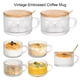 thumbnail image 4 of Ounissouiy Elegante juego de tazas de vidrio, fácil de limpiar y regalo, taza de desayuno, juego de tazas de té, tazas de vidrio, tazas de Juegos de servir café y té 3 Girasoles estilo 450ml, 4 of 6