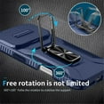 thumbnail image 3 of For iPhone 17 Pro Max Slim Fit Shockproof Hybrid with Slide Camera Cover & Rotated Ring Kickstand, [Military-Grade] Phone Case For iPhone 17 Pro Max 6.9",Blue,For iPhone 17 Pro Max, 3 of 8