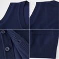 thumbnail image 5 of Generic Boys Girls School Uniform Sweater Vest Kids Toddler Cotton Knit V-Neck Button Sleeveless Sweater Cardigan Light Casual Jacket, 5 of 8