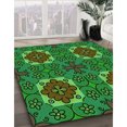thumbnail image 3 of Ahgly Company Machine Washable Indoor Round Transitional Dark Forest Green Area Rugs, 4' Round, 3 of 7