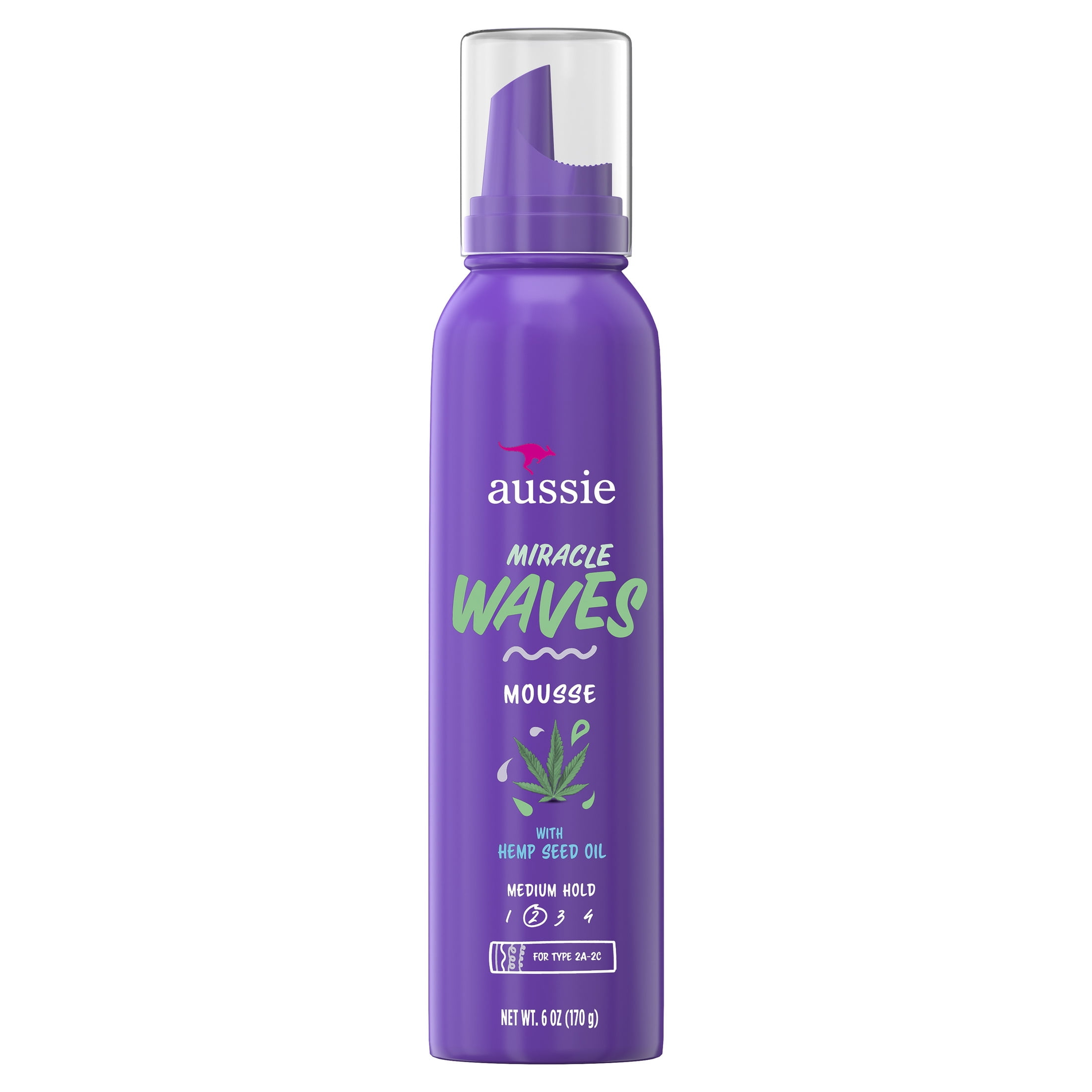 Aussie Miracle Waves Soft Wave Mousse with Hemp Seed Oil, Paraben