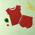 thumbnail image 2 of XXWXYD Unisex Toddler Boys And Girls Ribbed Cotton 2PC Set, Short Sleeve Tee & Elastic Shorts - Stretchy Baby Summer 𝐄ssentials for 12-24M, 2 of 9
