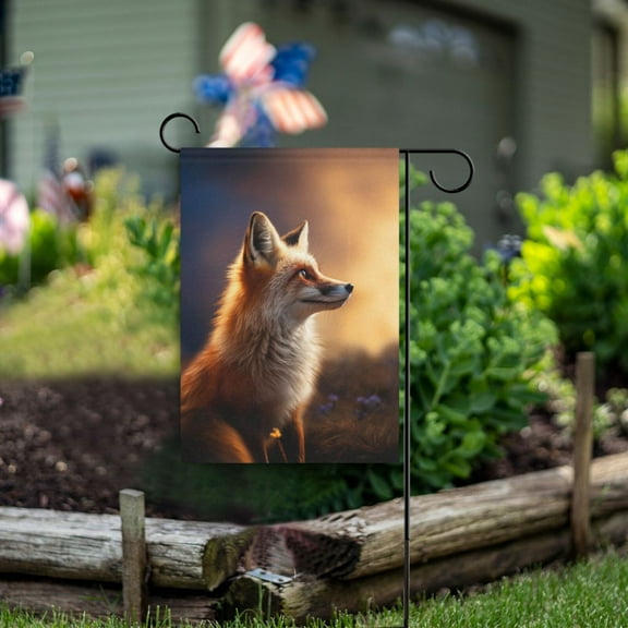 Fox Grass Garden Flag Double Sided Outdoor Banners for Courtyard Outdoor Lawn Farmhouse Holiday Decorations