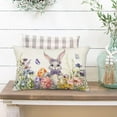 thumbnail image 3 of Easter Purple Bunny Pillow Covers 12x20 Inch Spring Rabbit Egg Butterfly Floral Leaves Holiday Cushion Case Farmhouse Easter Decoration for Sofa Couch, 3 of 5