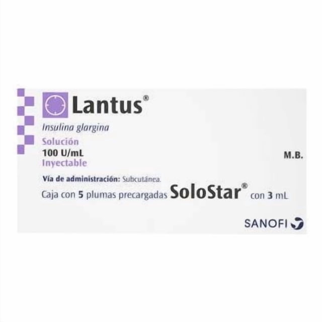 Lantus solución inyectable, 5 cartuchos con 3 ml