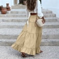 thumbnail image 4 of Women's Tiered Maxi Skirt Summer Spring Fashion 2026 High Waisted Long Flowy Casual Boho Beach Vacation Clothes, 4 of 5