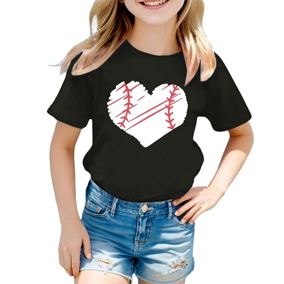 HIPYLO Tees Girls Size 10 Tops Girls Holiday Shirt Toddler T Shirts Girls T New Born Clothes Baby Clothes for Girls 0-3 Months Teen Girl Clothes