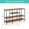 thumbnail image 7 of Best Choice Products 55in Industrial 4-Tier Console Table w/ Tall Shelves, Metal Frame - Brown, 7 of 7