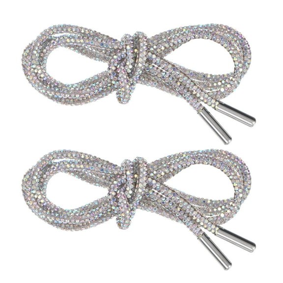 Uxcell 1-Pair Rhinestone Shoelaces 39" Crystal Cords for Sneakers Multicolor