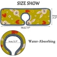 thumbnail image 4 of 3 Pcs SKYSONIC Faucet Absorbent Mat Cute Baby Bunnies Flowers and Hearts Washable Counter Drying Pads Behind Faucet for Kitchen Bathroom, 4 of 7