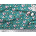 thumbnail image 2 of Soimoi Poly Georgette Fabric Hummingbird,Leaves & Rose Floral Decor Fabric Printed Yard 42 Inch Wide, 2 of 3