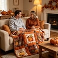 thumbnail image 5 of Dpityserensio Fall Pumpkin Maple Plaid Flannel Quilted Throw Blanket Sofa Bed Decor 51×59in, 5 of 5