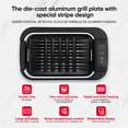 thumbnail image 4 of X&E Smokeless Indoor Grill, Enough for five peopleï¼Œ 1500 Watt Non-Stick Removable Electric Grill Rack and Grill Pan, Temperature Adjustable up to 450Â°F, Fast Heat Up, Rapid Dishwasher Rinse, 4 of 4