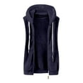 thumbnail image 4 of WTOBBY Women's Fashion Plush Vest with Zipper and Hood, Sleeveless Loose Fit Warm Jacket for Fall and Winter, Solid Color Soft Outerwear,Navy 2XL, 4 of 6