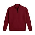 thumbnail image 7 of Tdoqot Mens Waffle Sweatshirt Quarter Zip- Casual Fashion Quilted Long Sleeve Pullover Tops Red Size L, 7 of 7
