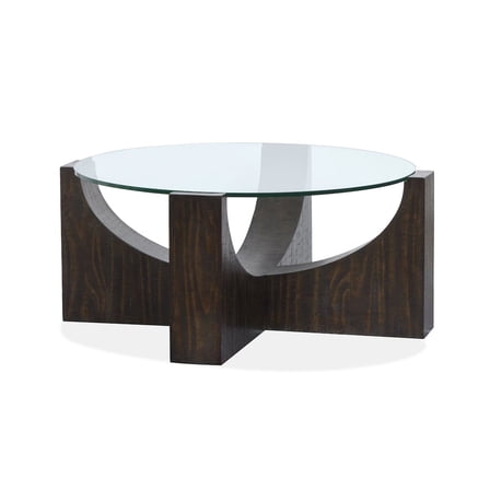 Magnussen Home Beckham Rustic Tavern Round Cocktail Table With Casters