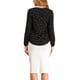 thumbnail image 3 of Blusa de manga larga con cuello rizado INSPIRE CHIC para mujeres, Día de San Valentín, 3XL, color negro con corazón, 3 of 7