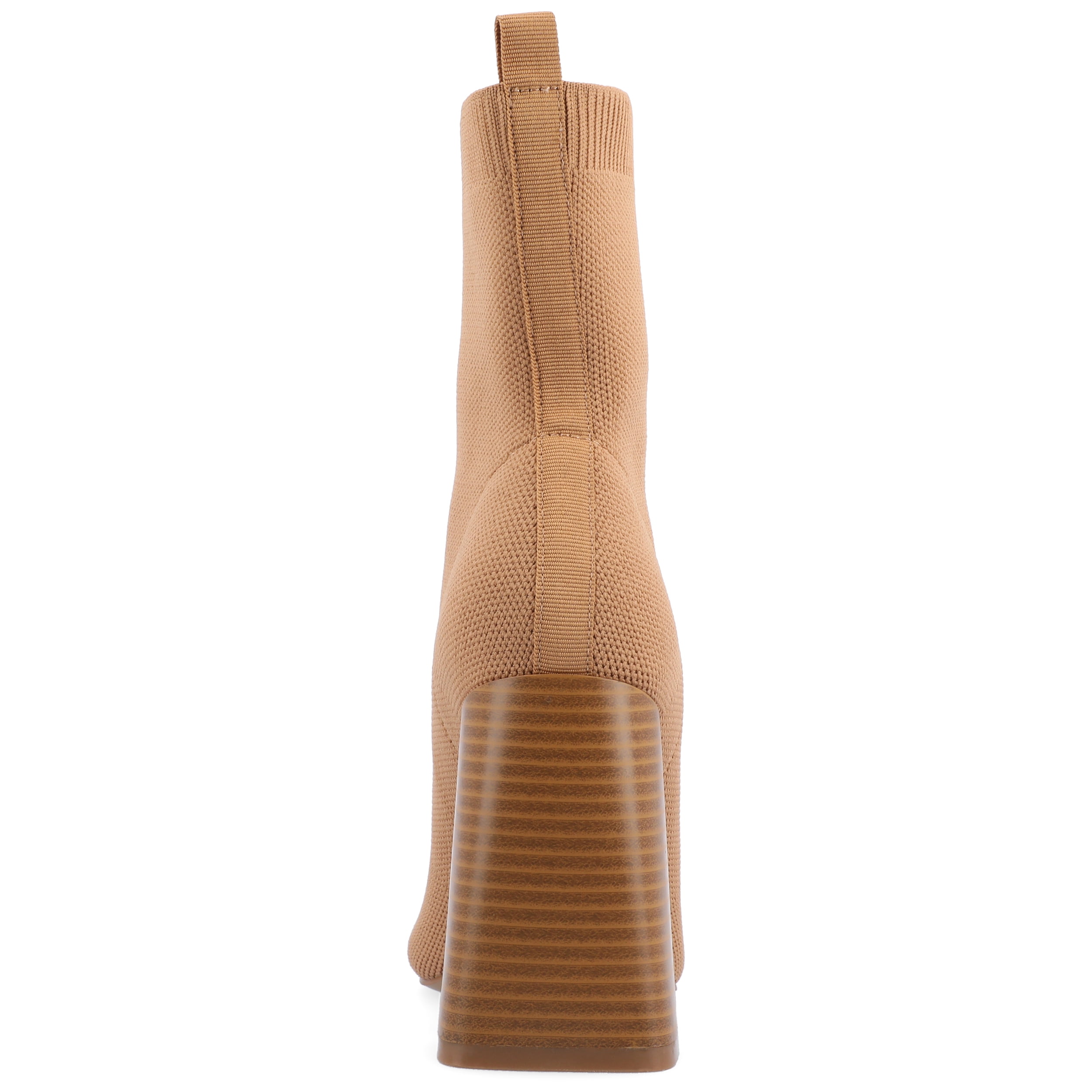 Journee Womens Noralinn Tapered Stacked Block Heel Knit Booties, Widths Available