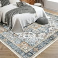 thumbnail image 6 of Geetinfly 9*12FT Area Rugs Vintage Area Rug Distressed Boho SoFT Area Rugs Rug Carpet Machine Washable Non-Slip Perfect for Living Room Bedroom Dining Room Blue hue, 6 of 7