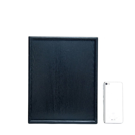 TELOLY Serving Trays,Rectangular Tea Tray Serving Platter,Black Wooden Design Vanity Trays for Bathroom,35*24*2CM