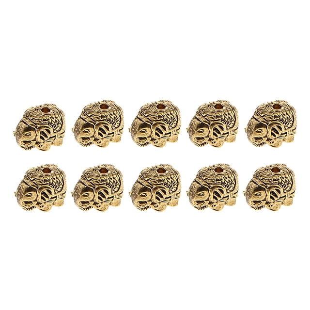 Espaciadoras de metal de Aleación Sunnimix 10 piezas para joyas con agujero grande Oro #23 12 x 10 mm