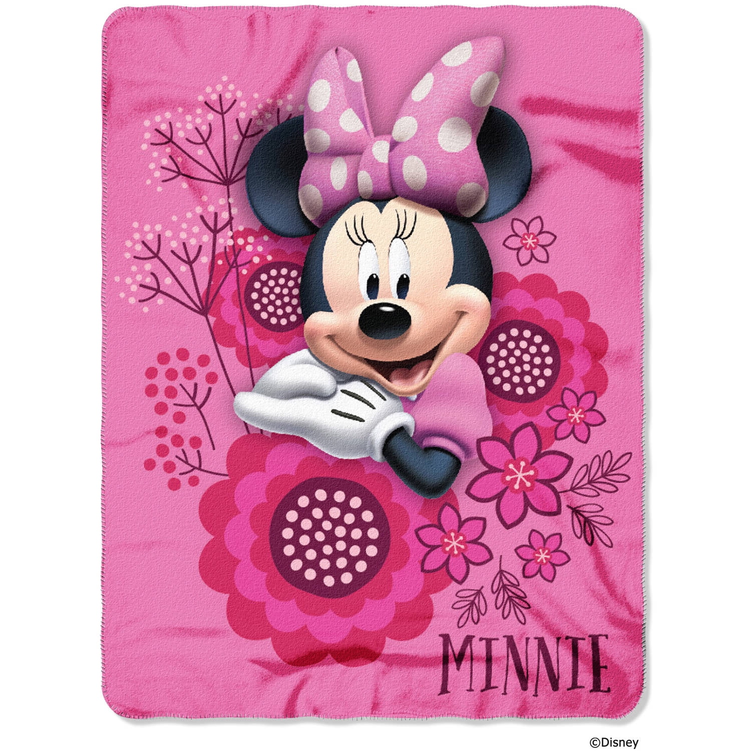 Disney Minnie Mouse Throw Blanket 45 x 60 Allover Print Pink