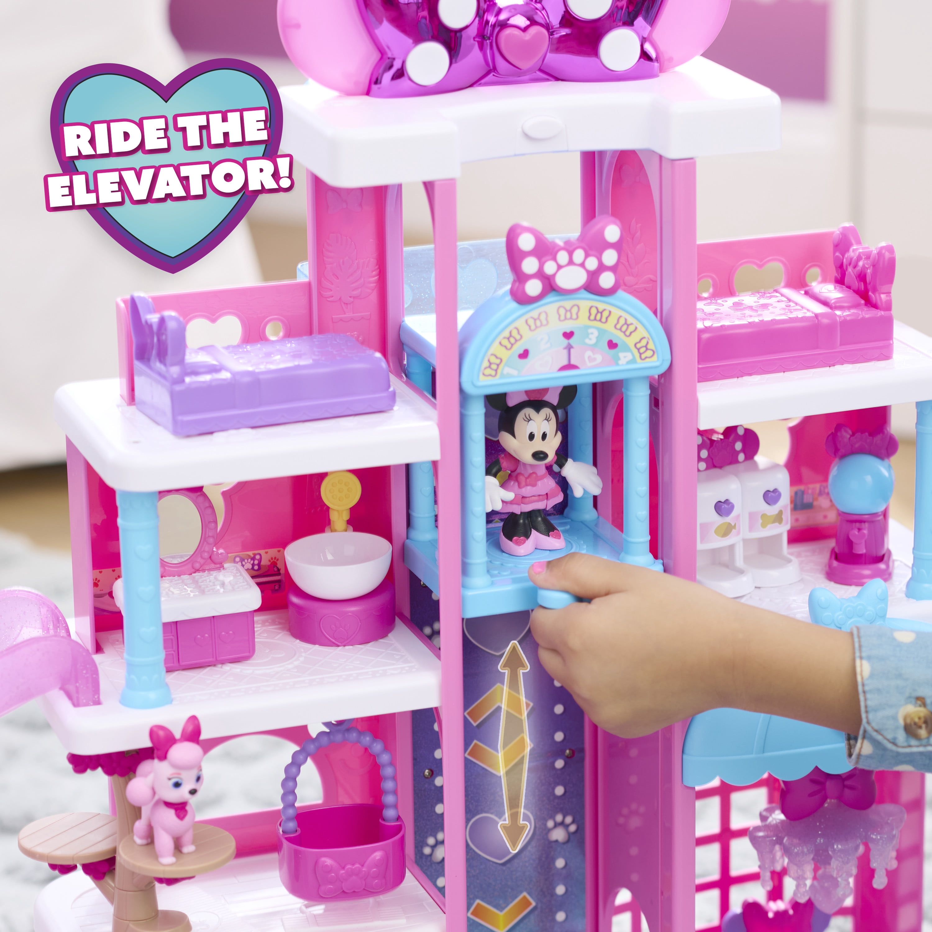 Disney Junior Minnie Mouse Pet Hotel Playset, 21 Inch Playset, Girls Toy for Ages 3 up