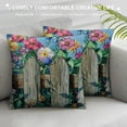 thumbnail image 3 of PRATYUS Decorative Throw Pillow Covers Flower Butterfly Quote Print Throw Pillowcases Home Decor Sofa Couch Decoration Pillow Cases 18x18in, 3 of 5