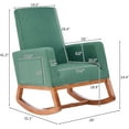 thumbnail image 4 of VINGLI Rocking Chairs for Nursery, Green Glider Mid Century Rocking Chair for Toddler Creamer Solid Wood Rocker, 4 of 8