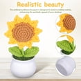 thumbnail image 5 of WEUVEB Artificial Crochet Sunflower Woolen Yarn Desk Decoration 1Pack, 5 of 8
