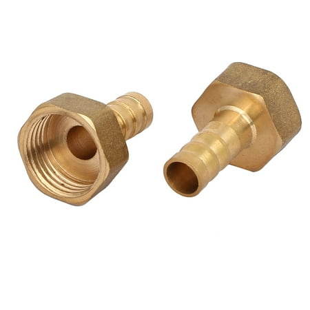 Barbed End - G1/2 Female Thread 10mm Dia Barbed End Brass Hose Barb Fittings Jointers 2pcs