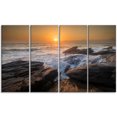 thumbnail image 2 of Sunset over Rocky Seashore - Beach Photo Canvas Print, 2 of 3
