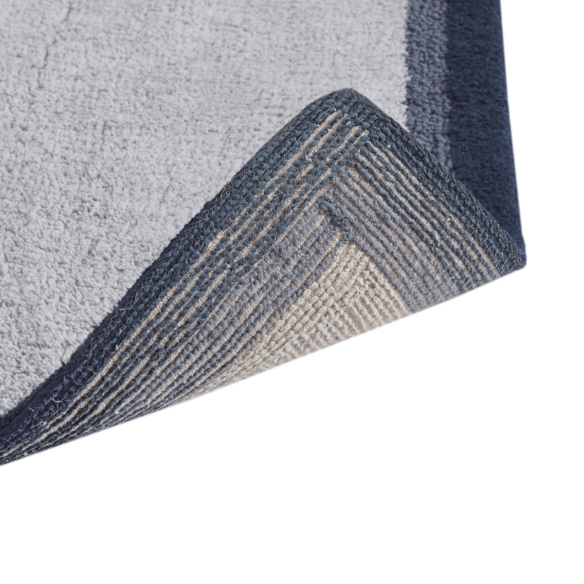 MAYEERTY 100% Medium Pile Cotton Tufted Bathroom Mat, Navy, 24"W x 60"L
