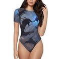 thumbnail image 1 of Balery Black And Blue Lightning Dragon Body de cuello redondo de manga corta para mujer Tops de manga corta Tops básicos-X-Large, 1 of 7