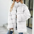 thumbnail image 4 of Lindreshi Winter Coats for Women 2023 Trendy Womens Ladies Warm Faux Furry Long Coat Jacket Winter Solid V-Neck Outerwear, 4 of 6