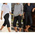 thumbnail image 4 of LIaqionyyWomen's Capri Jeans Casual Elastic Waist Trendy Summer Stretchy Denim Capris Pants with Pocket, 4 of 7